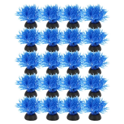 20 Pcs Aquarium Artificial Plants Plastic for Fish Tank Decor | Blue