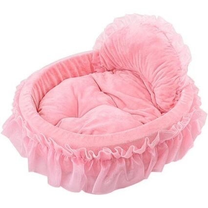 Cute Princess Pet Bed Bow-TIE Lace Cat Sofa 15.7