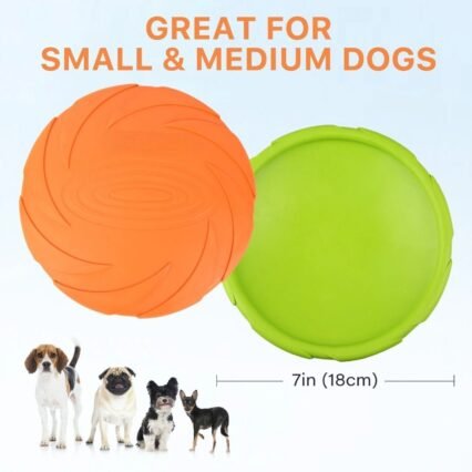 2-Pcs Dog Flying Disc Saucer - Orange and Green