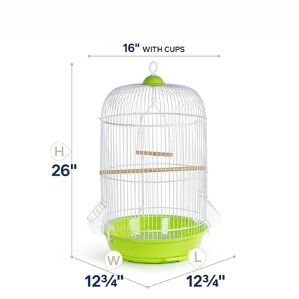 Classic Round Bird Cage, Green