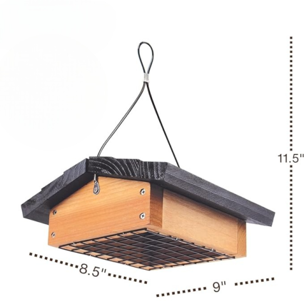 Cedar wood Suet Upside-Down Bird Feeder