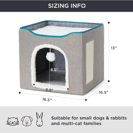 Cat Beds for Indoor Cats - Large Cat Cave for Pet Cat House