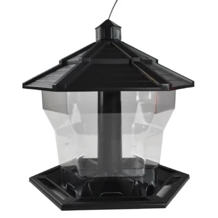 Black Recycled Plastic Hopper Wild Bird Feeder